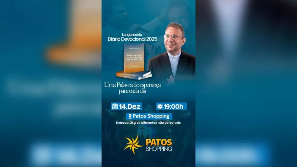 “Uma palavra de esperança para cada dia”: Padre Fabrício lança novo Diário Devocional neste sábado no Patos Shopping