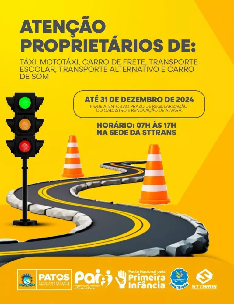 Atenção, permissionários: STTRANS alerta sobre o prazo final para renovação de alvará