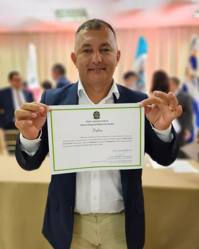 Prefeito reeleito de Catingueira-PB, Suélio Felix, é diplomado em solenidade em Piancó