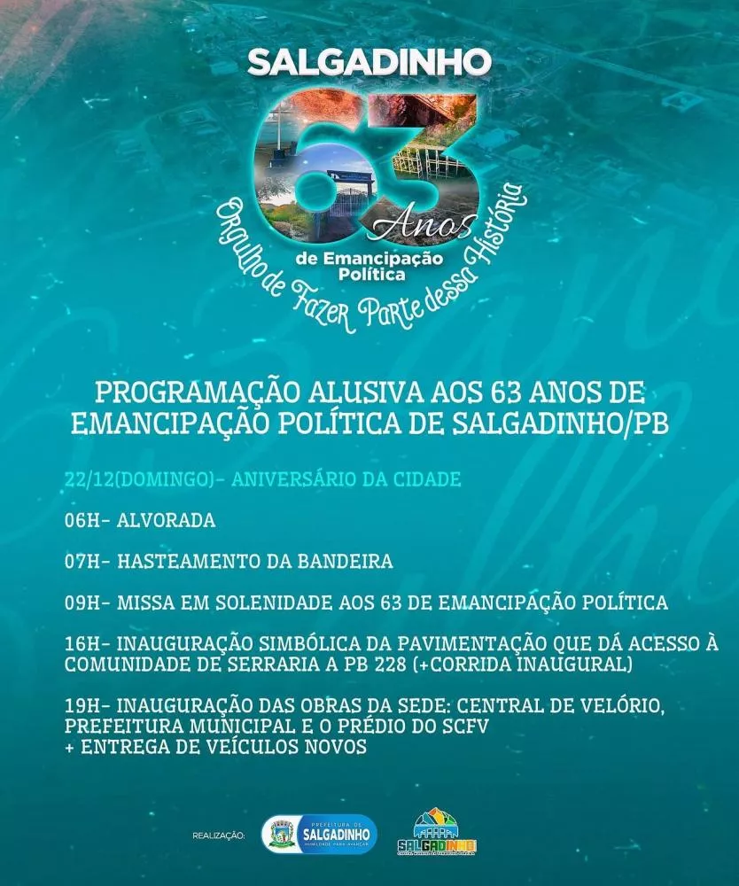 Salgadinho celebra 63 anos com programação especial e inauguração de obras