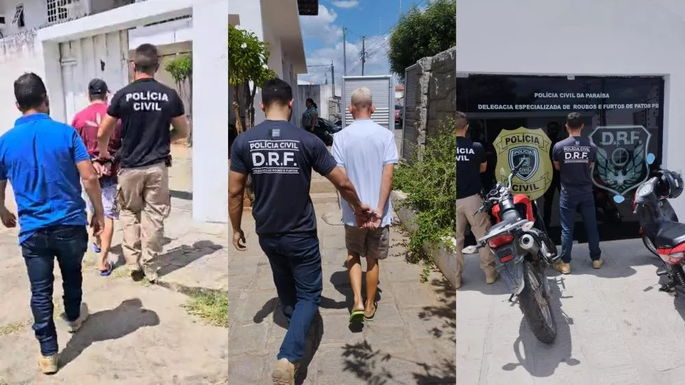 DRF de Patos prende dois suspeitos por roubo de motocicleta no bairro Santo Antônio