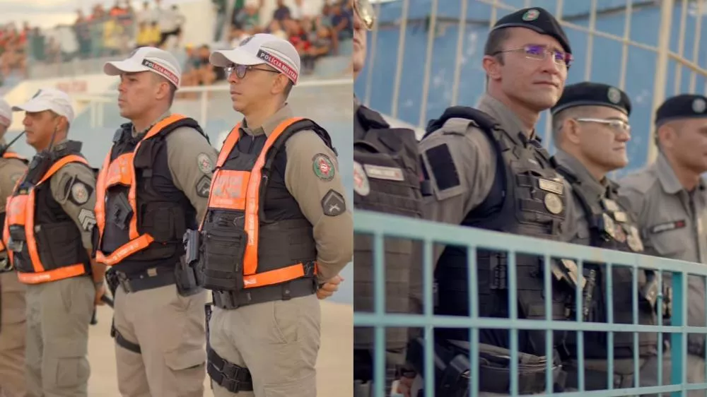 Polícia Militar realiza policiamento de praças desportivas durante amistoso entre Nacional e Iguatu, em Patos