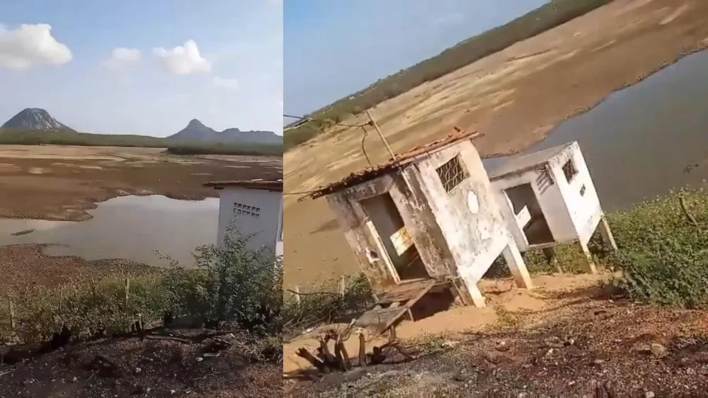 Estiagem: Açude de Quixaba-PB, que servia de apoio ao abastecimento, está praticamente seco