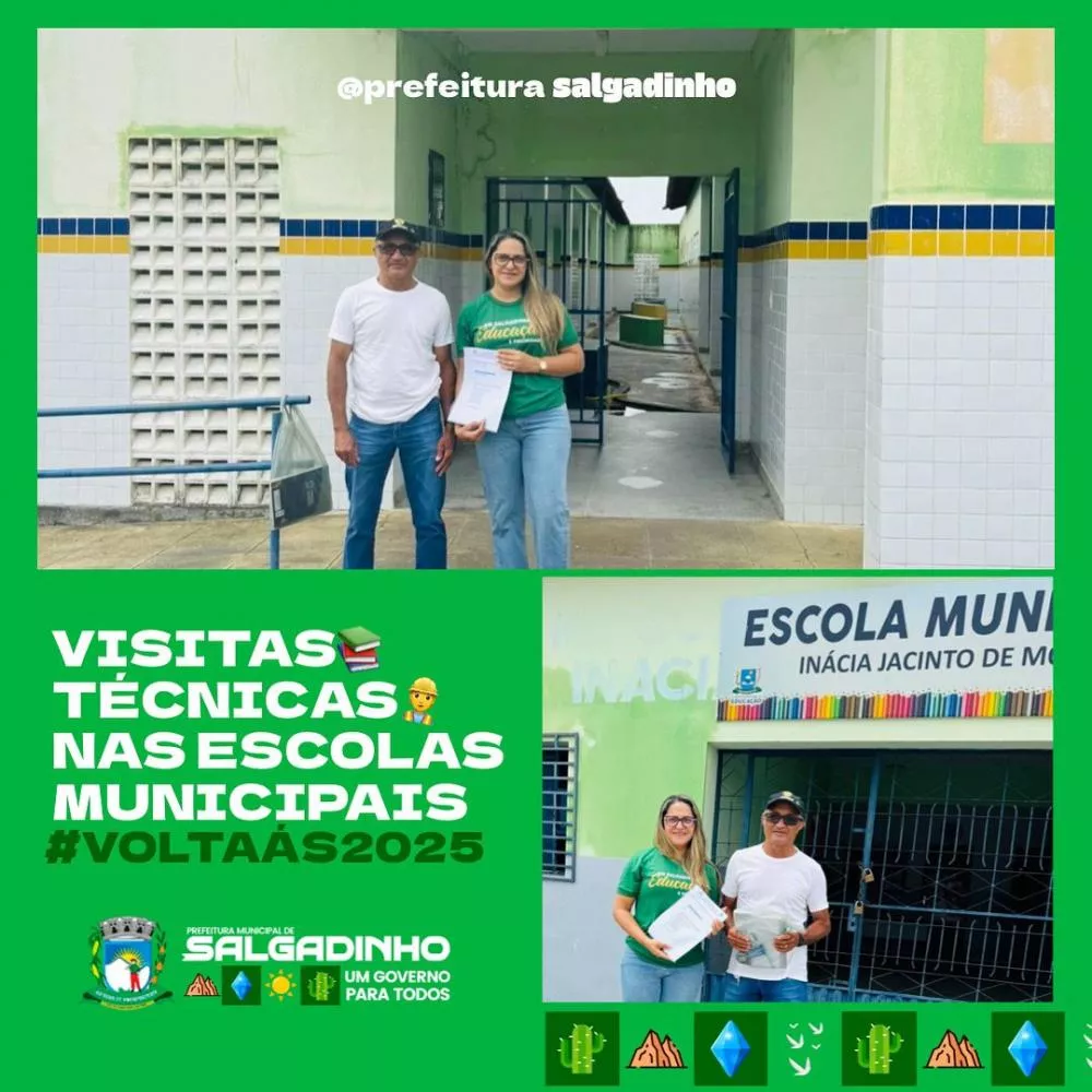 Secretários realizam vistoria nas escolas municipais de Salgadinho para garantir volta às aulas de 2025