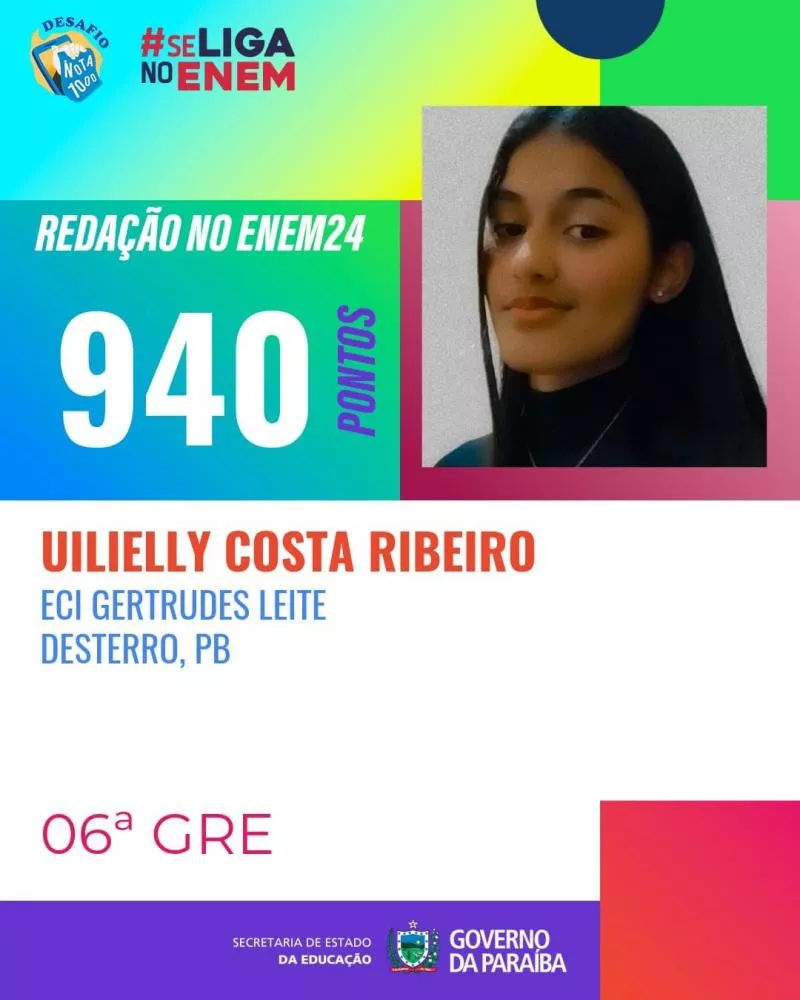ECI Gertrudes Leite se destaca em Desterro-PB com resultados expressivos no Enem