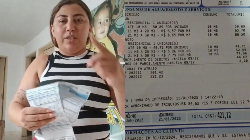 Moradora do Conjunto Itatiunga reclama de aumento abusivo nas faturas de água; Companhia alega possível vazamento