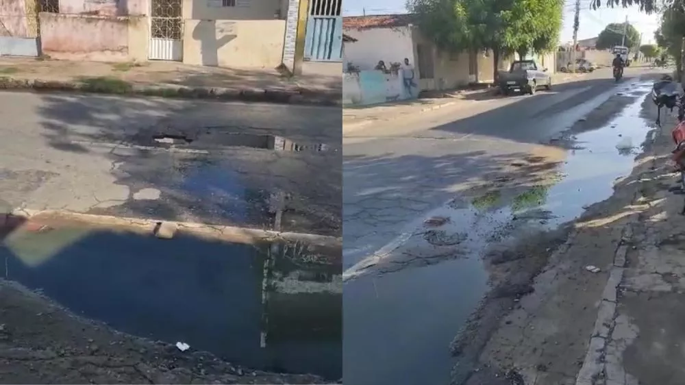 Moradores cobram providências para galeria estourada na Rua Dino Guedes, bairro Jatobá, em Patos