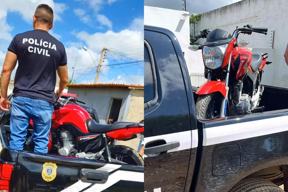 DRF recupera moto roubada no último sábado (18) e prende suspeito por receptação, em Patos