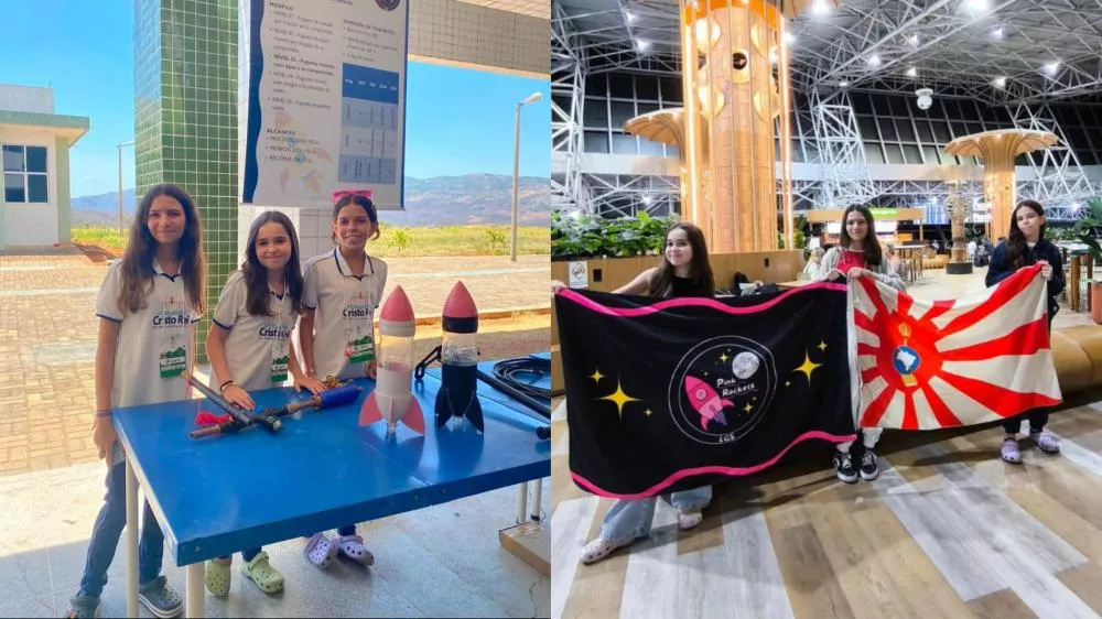 Estudantes do Colégio Cristo Rei, em Patos, participam da Jornada de Foguetes no Rio de Janeiro