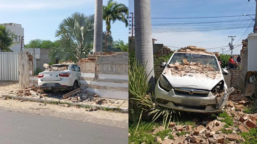 Idoso passa mal ao volante e colide com muro de residência em Patos-PB
