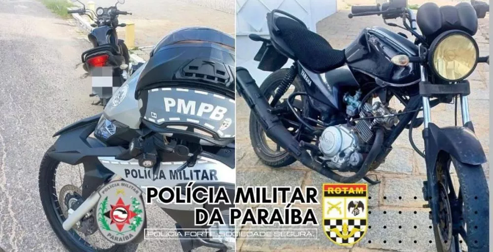 Motocicleta que havia sido furtada é encontrada por policial militar de folga no bairro Jardim Bela Vista, em Patos