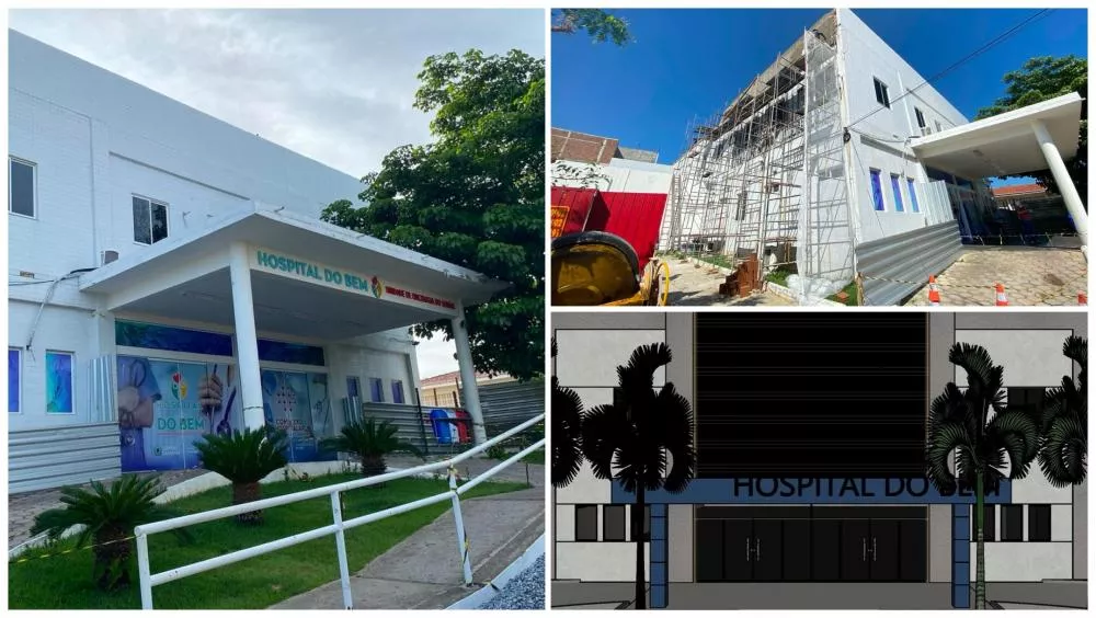 Reforma do Hospital do Bem avança com modernização da fachada e melhorias estruturais