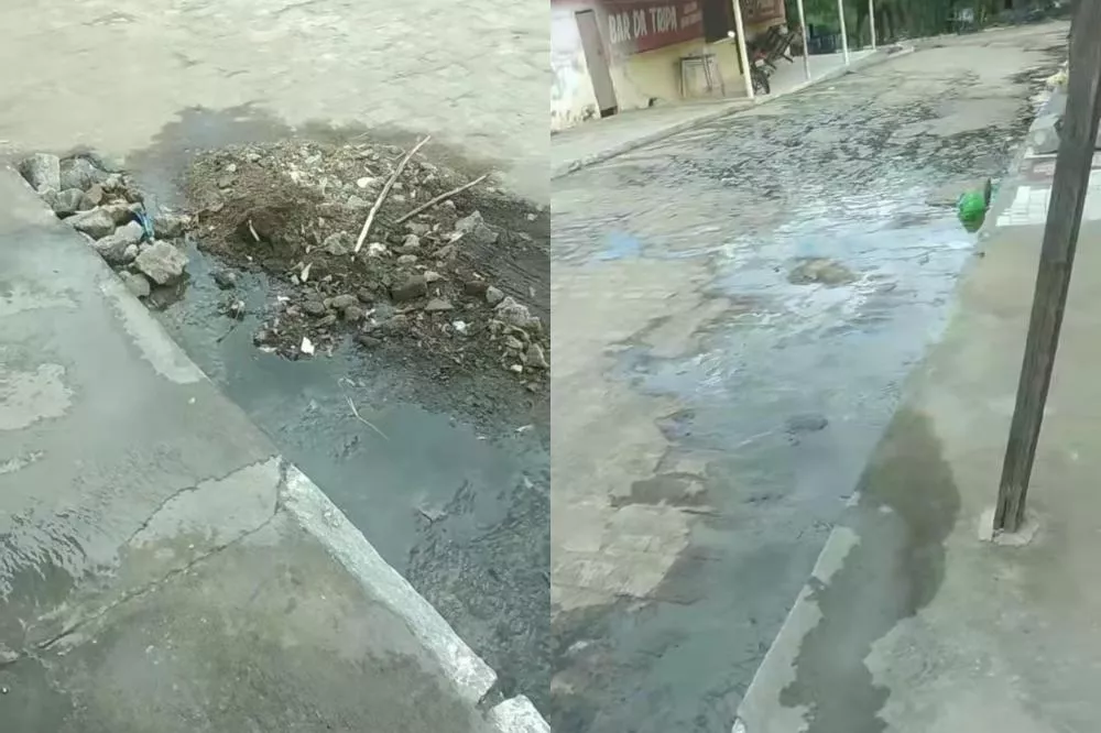 Moradora reclama de galeria estourada há quase um mês no bairro Sete Casas, em Patos