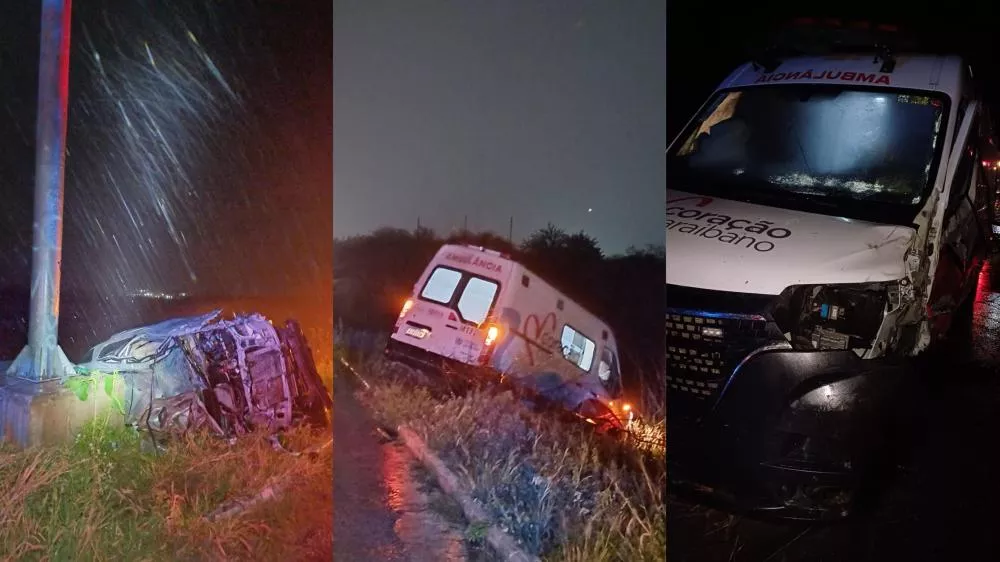 Inspetor da PRF fala sobre acidente registrado na BR-230, em Patos, envolvendo colisão entre carro, animal e ambulância