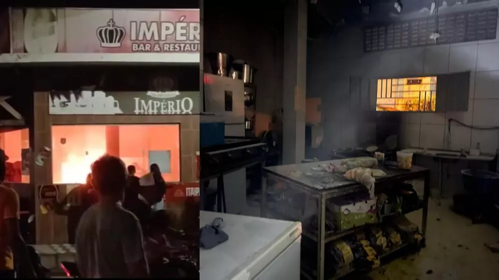 Princípio de incêndio é registrado em restaurante na cidade de Malta; veja o vídeo