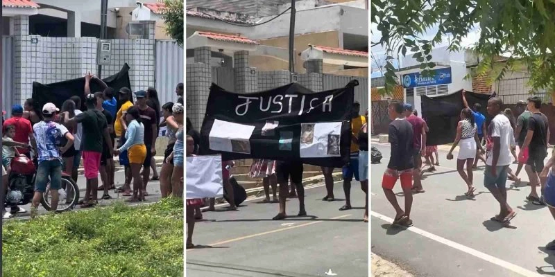 Manifestação em Coremas pede justiça pela morte de jovem durante ação policial