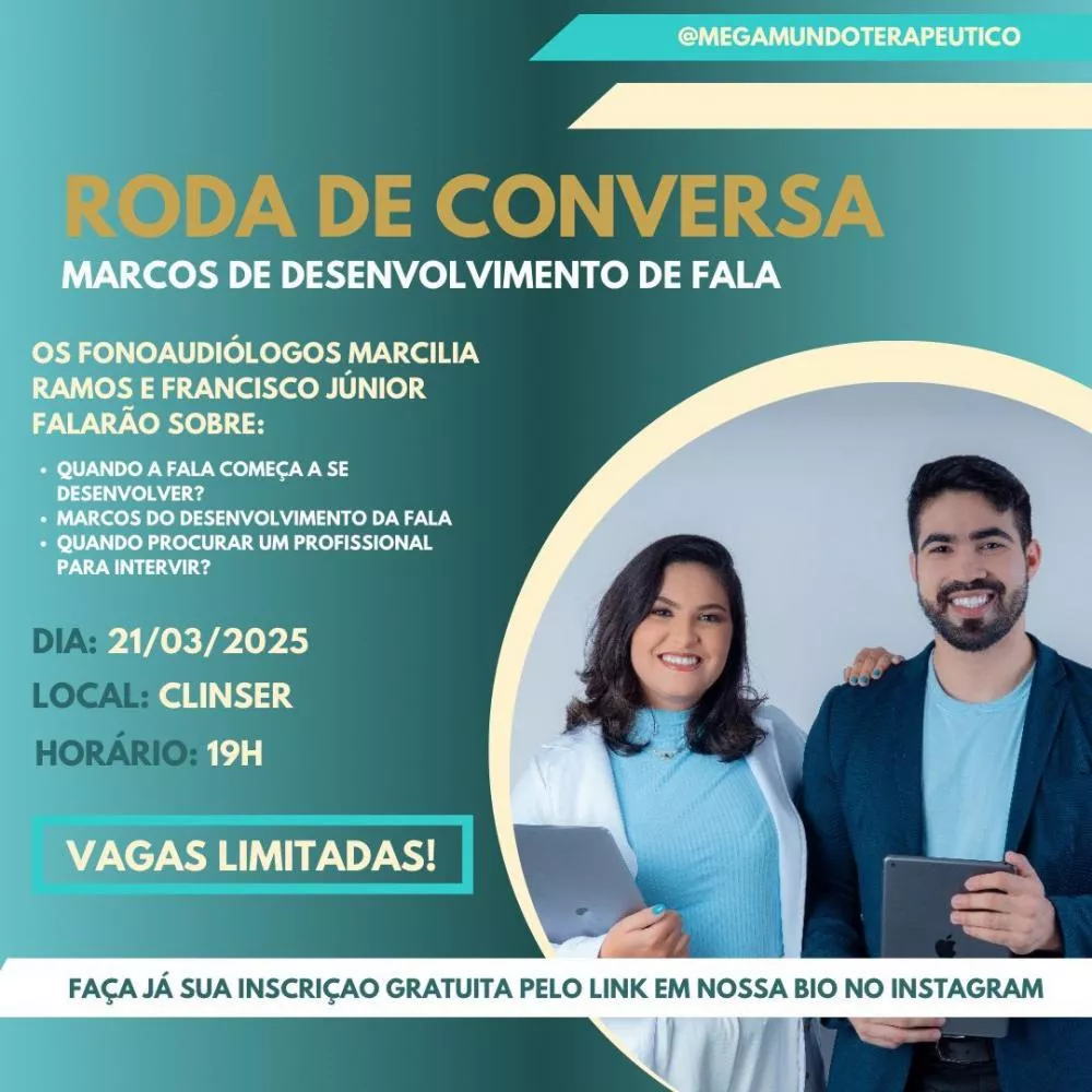 Fonoaudiólogos promovem roda de conversa gratuita sobre desenvolvimento da fala infantil em Patos