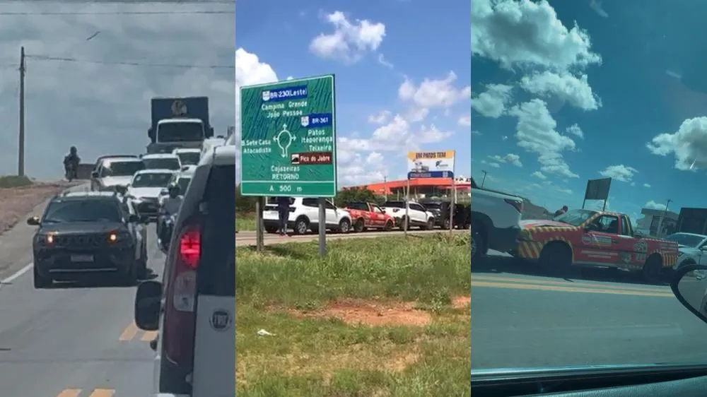 Engavetamento entre quatro veículos na BR-230 em Patos é registrado na tarde desta sexta-feira (21)