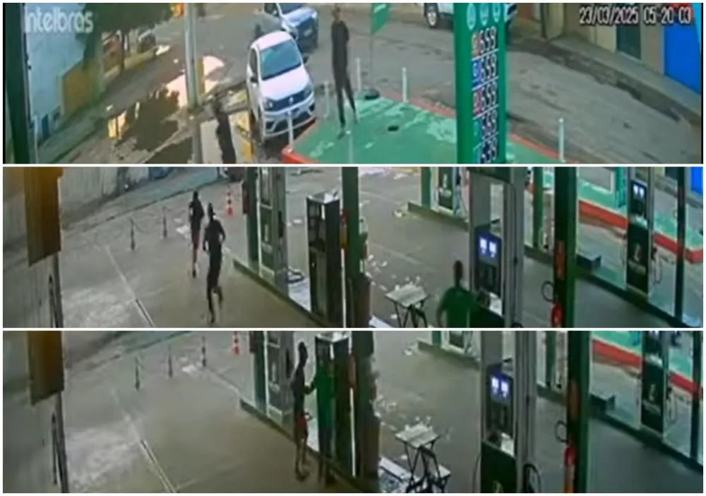 Posto de combustível é assaltado em Coremas neste domingo (23); criminosos foram flagrados por câmeras de segurança