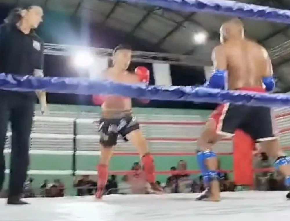 Atleta Rafael Mota, de Patos, nocauteia adversário em apenas 27 segundos em competição de Muay Thai