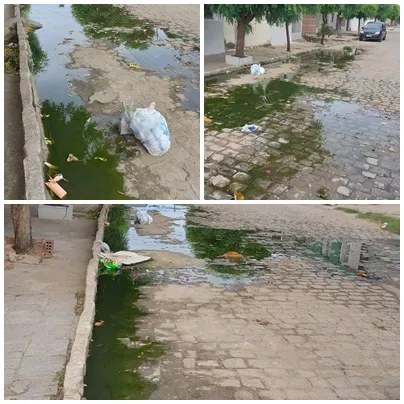 Moradores da Rua Janduy Carneiro, no bairro do Morro, cobram conserto de galeria estourada