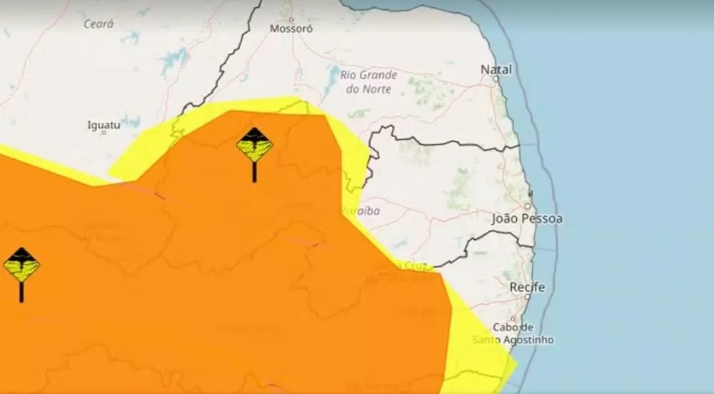 Inmet emite três alertas de chuvas intensas para Patos e mais 116 municípios da Paraíba. Veja a lista 
