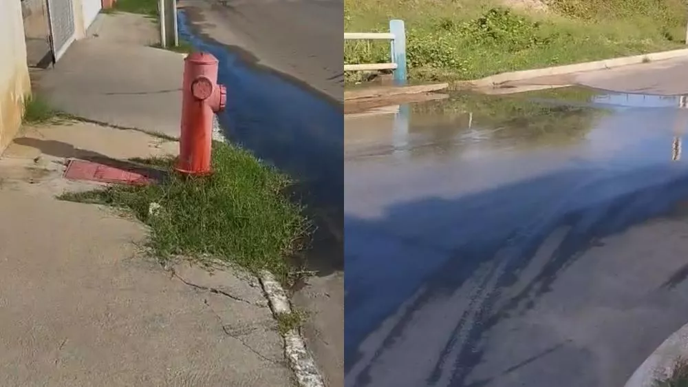 Populares alertam sobre vazamento em hidrante nas proximidades do Batalhão do Corpo de Bombeiros; Cagepa informa que conserto será providenciado
