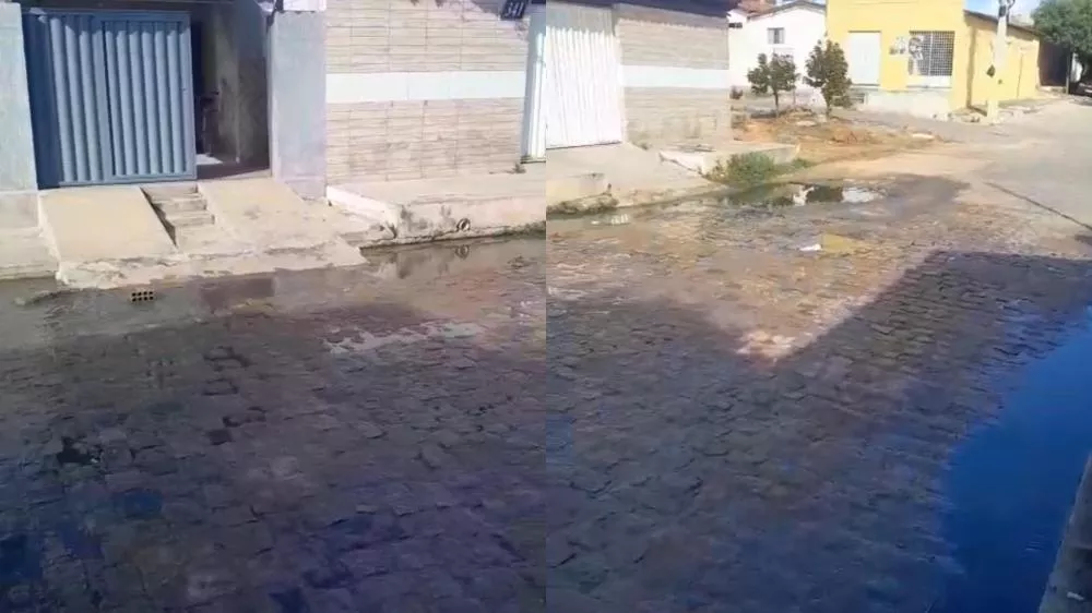 Galeria estourada volta a causar transtornos no Conjunto José Mariz, em Patos, e moradores pedem solução