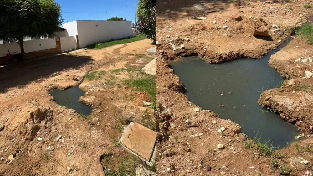 Moradores denunciam esgoto entupido há mais de 15 dias no Jardim Magnólia, em Patos