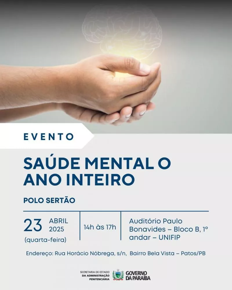 Governo da Paraíba promove, em Patos, palestra com foco na saúde mental para profissionais de segurança pública do Sertão