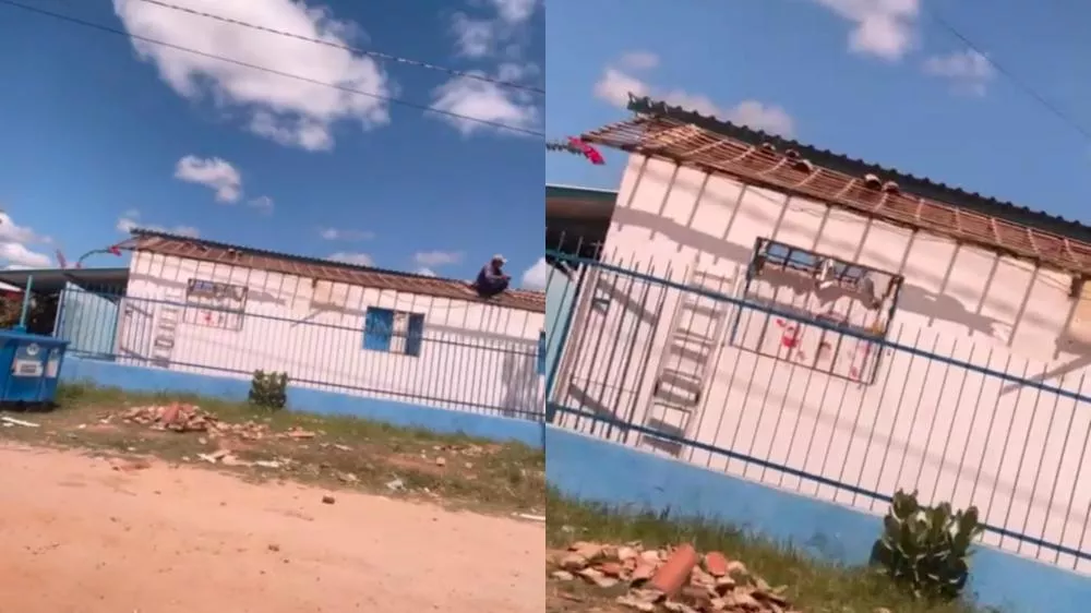 Mãe questiona reforma no telhado da Escola Rotary Norte, em Patos, durante o período de aulas; Secretaria de Educação se pronuncia