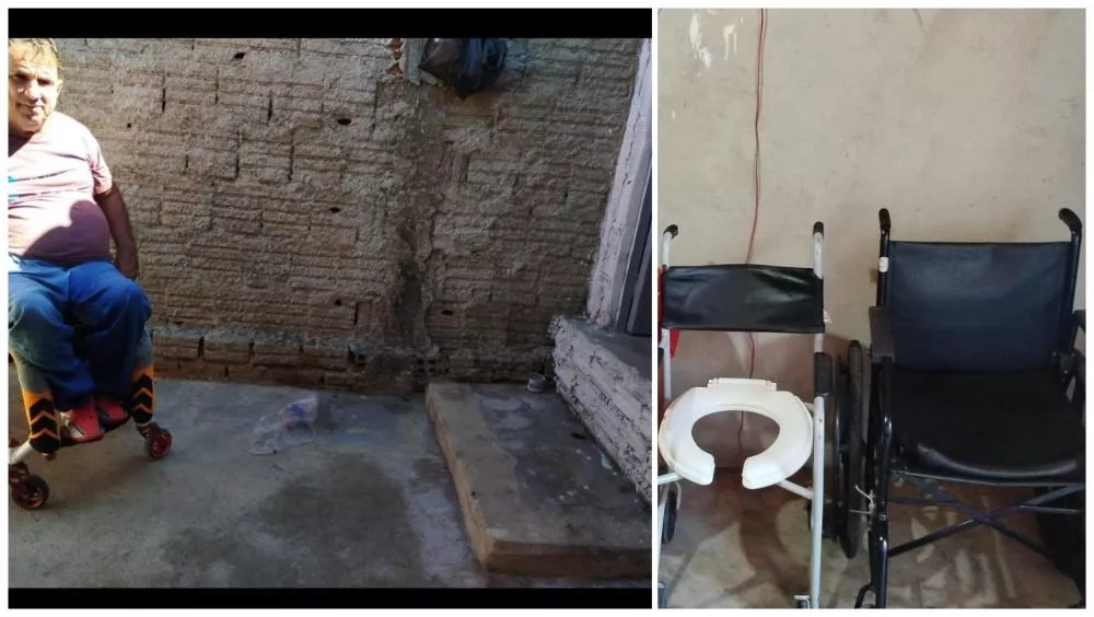 Após apelo no Patos Online, idoso de 77 anos recebe cadeira de rodas