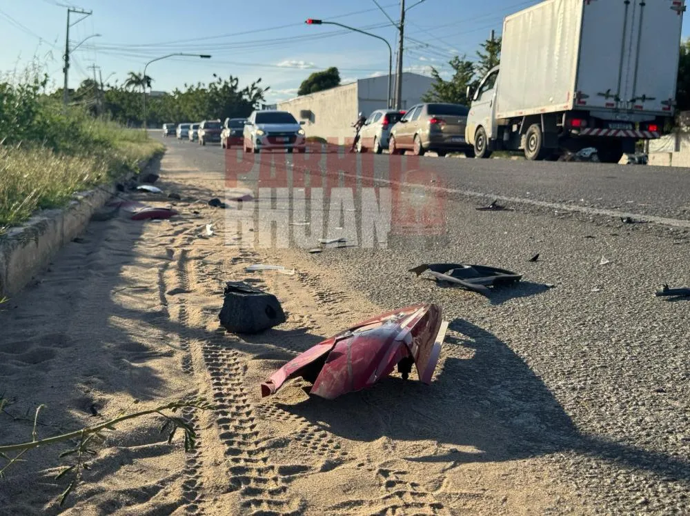 Motociclista fica ferido em colisão com carro no acesso ao bairro Noé Trajano, em Patos