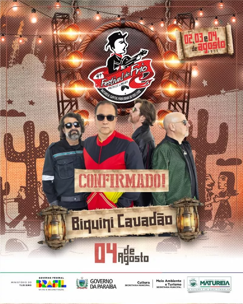Banda Biquini Cavadão é anunciada como a primeira atração do IV Festival do Frio de Matureia