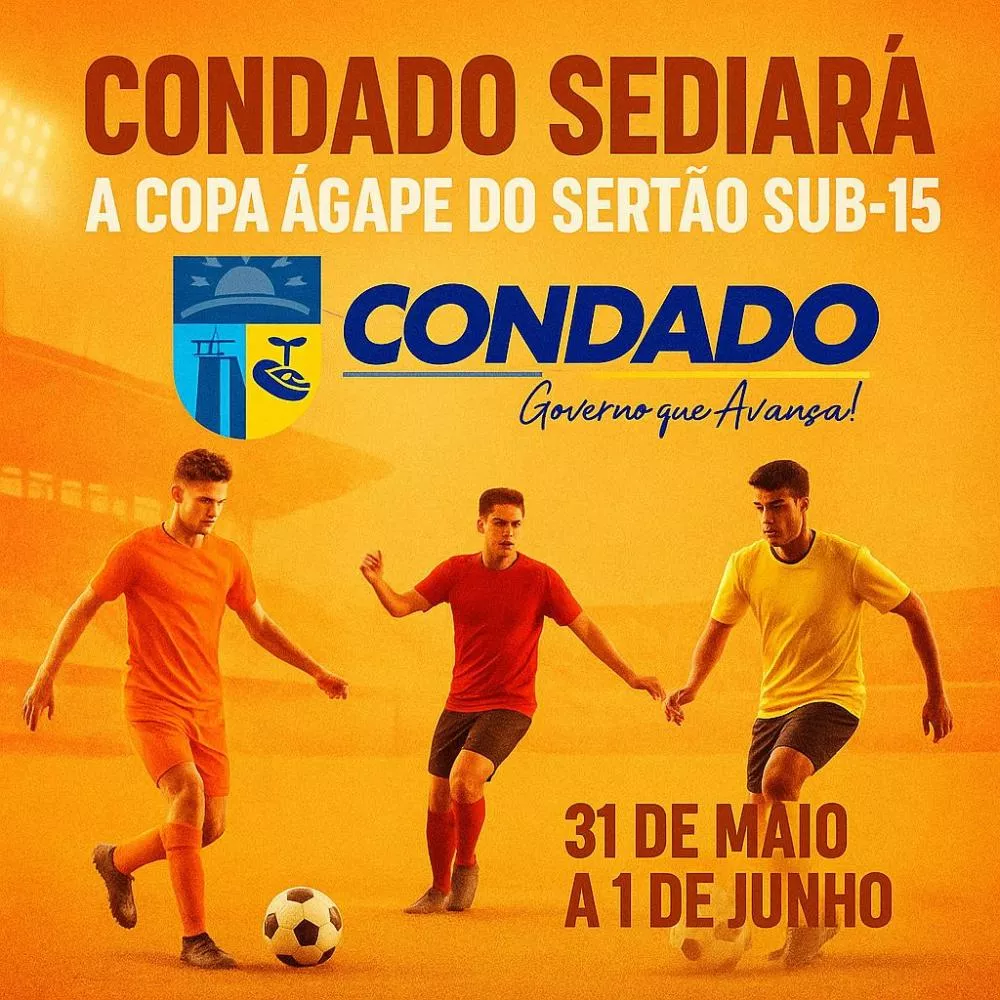 Copa Ágape do Sertão Sub-15 será realizada na cidade de Condado, PB