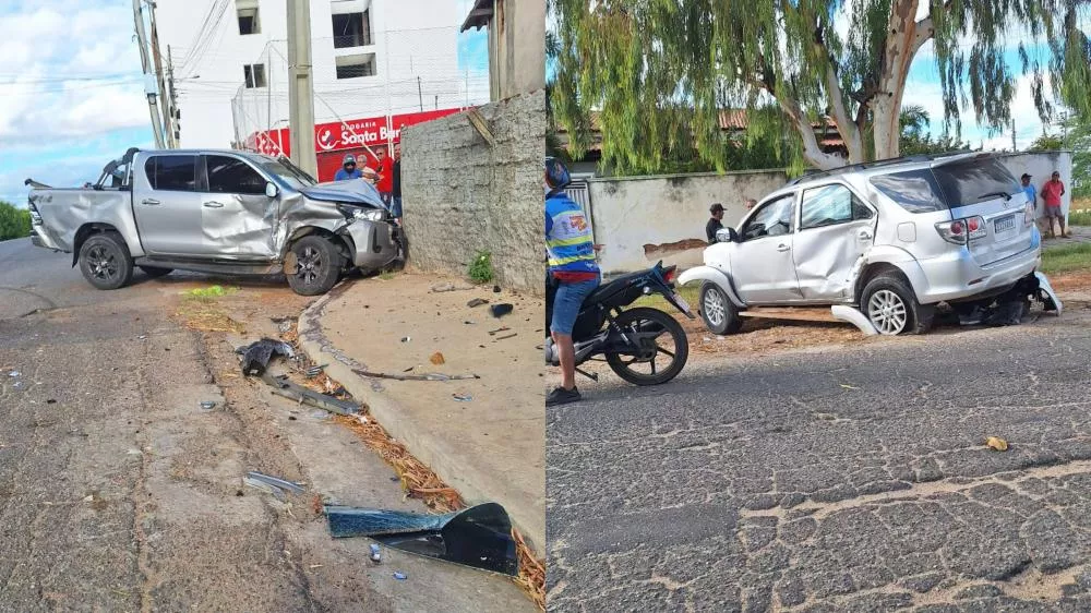 Grave colisão entre dois carros é registrada no Noé Trajano, em Patos