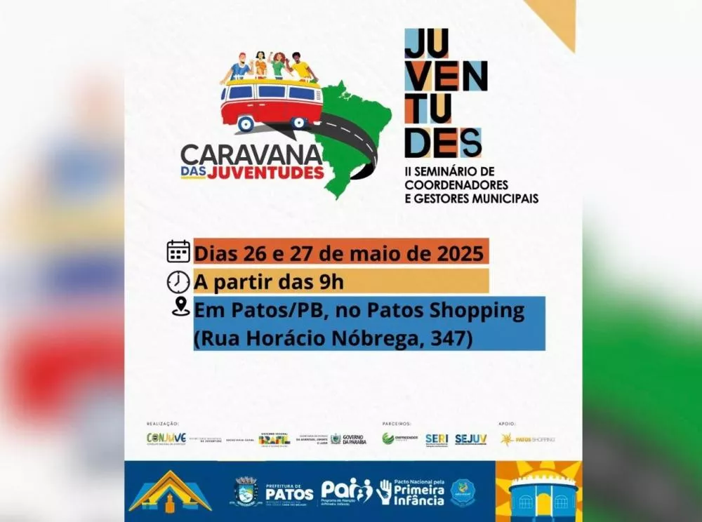 Patos receberá Caravana das Juventudes e Seminário Estadual com foco em políticas públicas para jovens