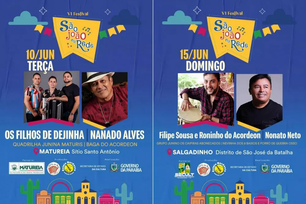 Projeto São João na Rede 2025 vai levar forró tradicional a Matureia, Salgadinho e mais 10 cidades da Paraíba