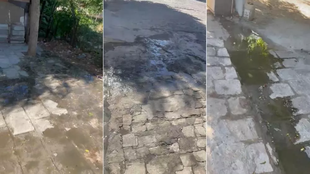 Moradores cobram providências para esgoto estourado há mais de um mês na rua Elpídio Portela, em Patos