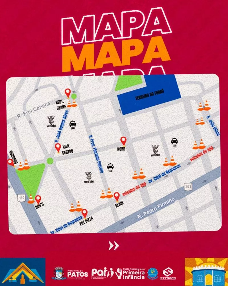 STTRANS divulga mapa de bloqueios e logística de mobilidade para o São João de Patos 2025