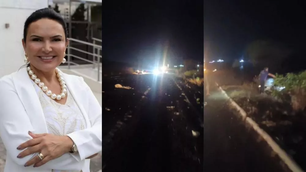 Contabilista patoense Clair Leitão e a filha ficam feridas em acidente envolvendo três veículos na BR-230, próximo a Santa Luzia; vítimas passam bem