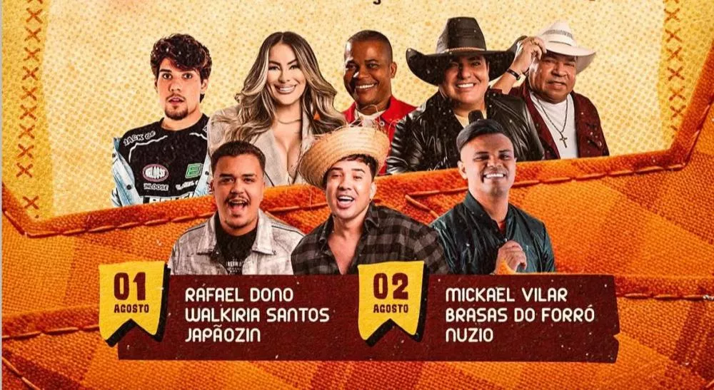 Walkyria Santos, Brasas do Forró, Japãozin e Núzio Medeiros estão entre as atrações do João Pedro 2025 de Catingueira; confira a programação