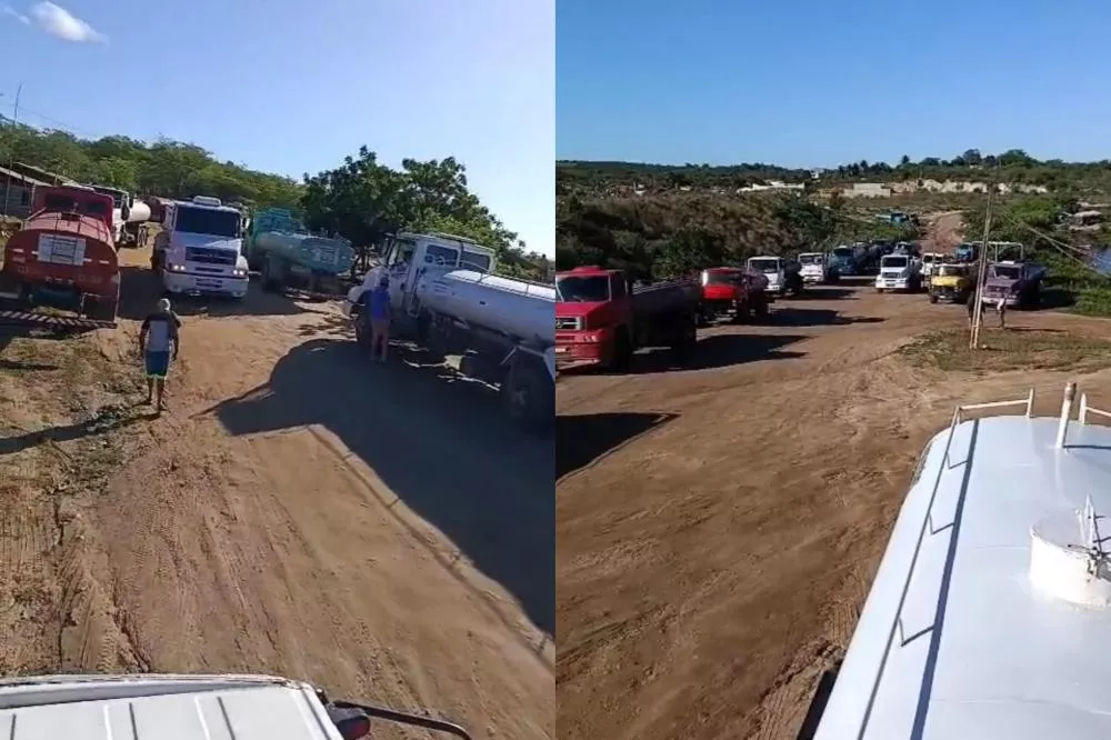 Pipeiros protestam na Paraíba contra atrasos nos pagamentos da Operação Carro-Pipa