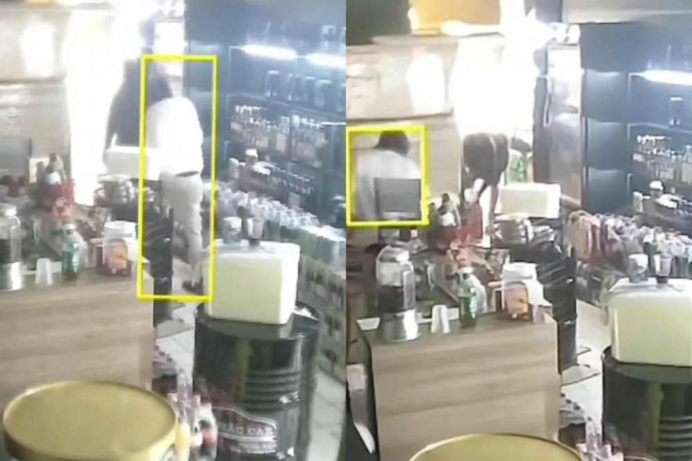 Novas imagens mostram homens encapuzados invadindo distribuidora de bebidas em Teixeira; prejuízo estimado é de R$ 10 mil