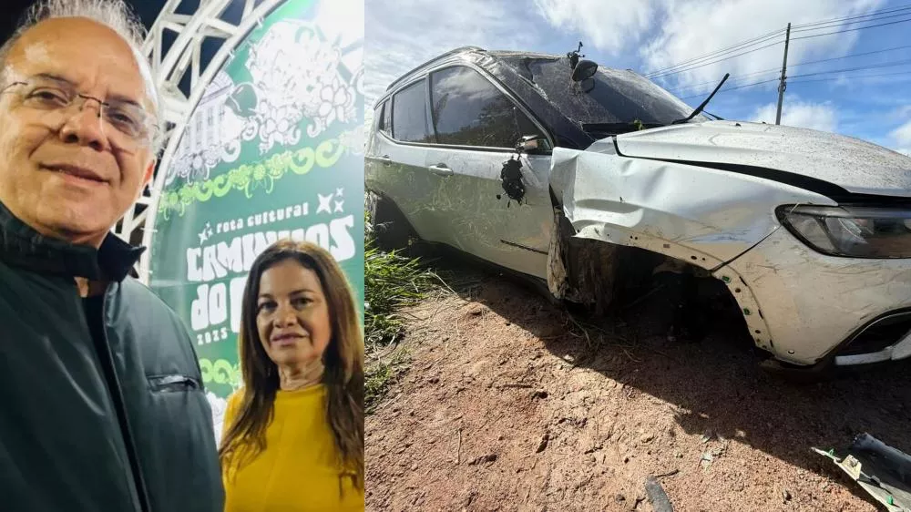 Jornalista Clilson Júnior e esposa sofrem acidente em Areia após cochilo ao volante: “Deus escreveu outro desfecho”