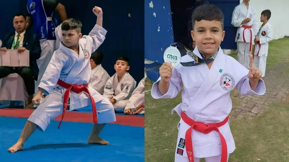 Atleta mirim de Patos conquista prata na Copa do Brasil de Karatê e garante vaga no Mundial 