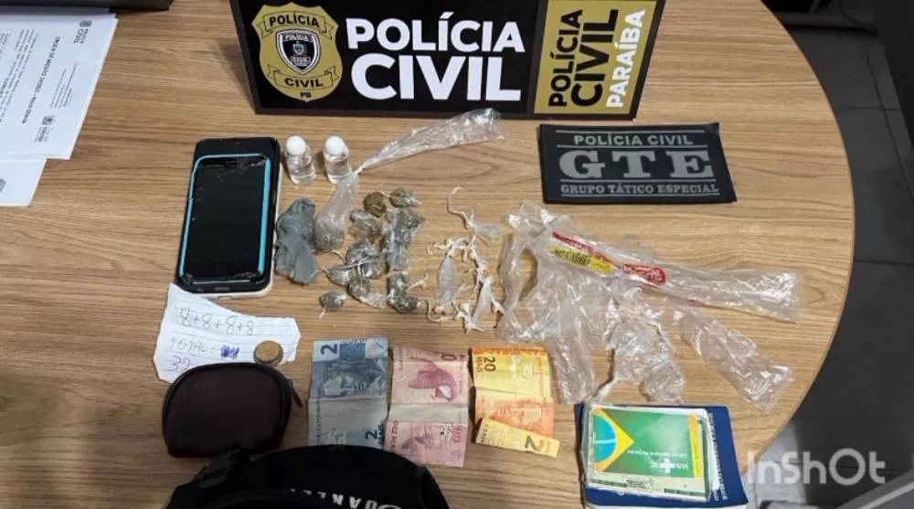 Polícia Civil da Paraíba prende dois homens em flagrante por tráfico de drogas em Itaporanga