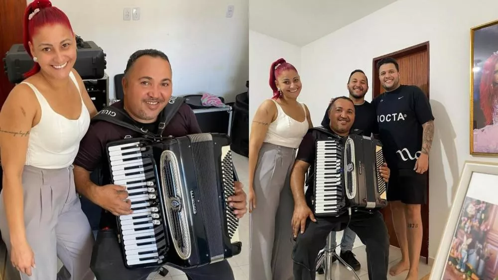 Cantora patoense Sanara Show conquista sua primeira Sanfona e compartilha com amigos e fãs nas redes sociais 