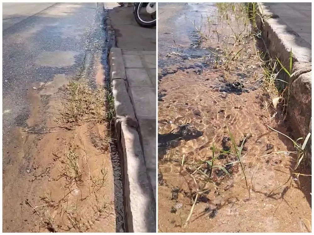 Internauta denuncia vazamento de água potável há quatro meses no bairro da Maternidade, em Patos