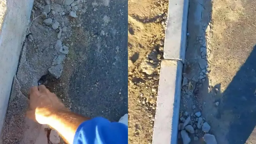 Internauta questiona qualidade do material utilizado em meio-fio de obra na Avenida Lagoa dos Patos, em Patos